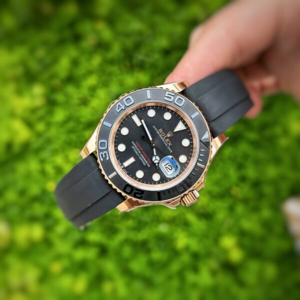 Best Fake Rolex Replica 1:1 Watch Yacht-Master Rose Gold Plated Rubber Strap 40mm - Top Watch - Image 2