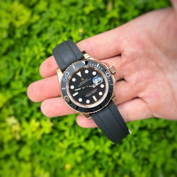 Best Fake Rolex Replica 1:1 Watch Yacht-Master Rose Gold Plated Rubber Strap 40mm - Top Watch - Image 3