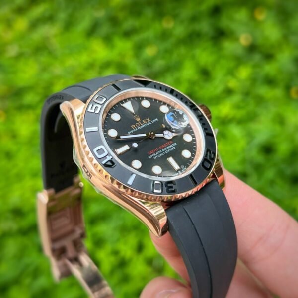 Best Fake Rolex Replica 1:1 Watch Yacht-Master Rose Gold Plated Rubber Strap 40mm - Top Watch - Image 4