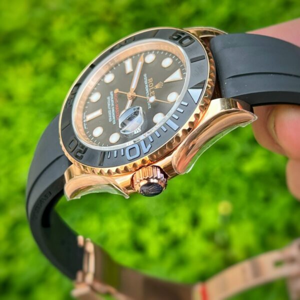 Best Fake Rolex Replica 1:1 Watch Yacht-Master Rose Gold Plated Rubber Strap 40mm - Top Watch - Image 5