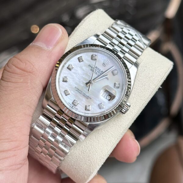 Replica Rolex Replica Watch DateJust Mother of Pearl Dial With Diamonds Factory Clean 36/41mm - Top Watch - Image 2