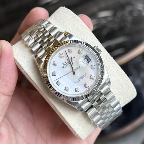 Replica Rolex Replica Watch DateJust Mother of Pearl Dial With Diamonds Factory Clean 36/41mm - Top Watch - Image 3