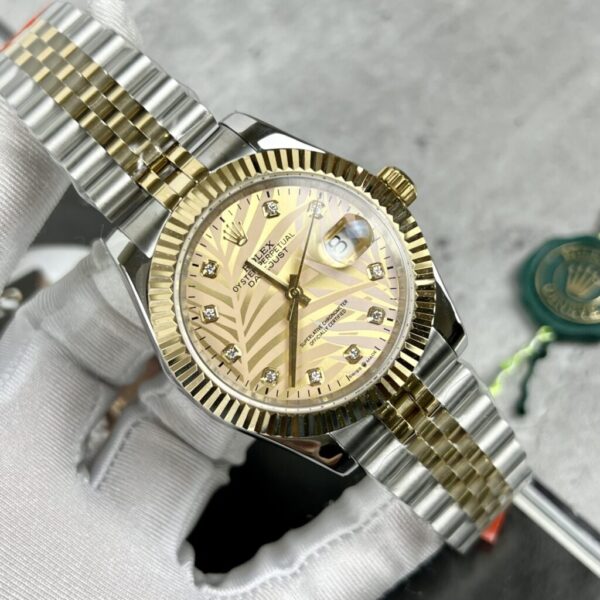 Replica Rolex Replica Watch DateJust With Stone Numbers Yellow Gold EW Factory 36-41mm - Top Watch - Image 2
