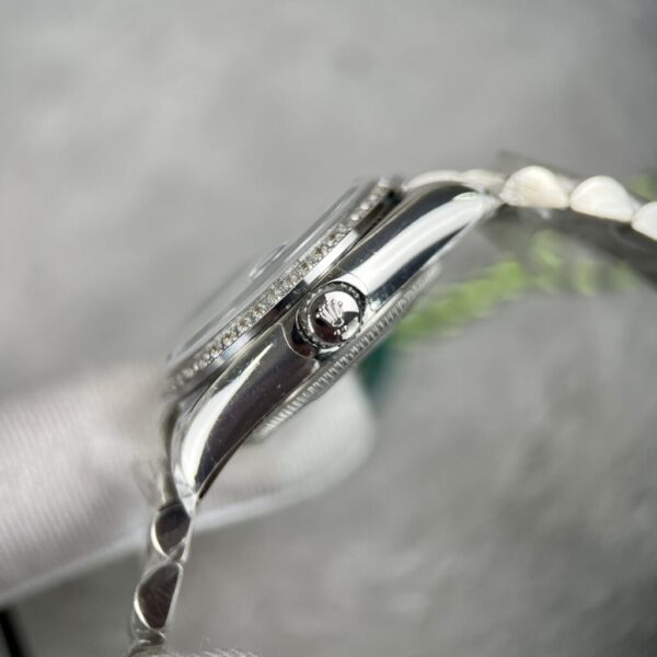 Best Fake Rolex Replica Watch DateJust Women's Diamonds Grey Dial With Stone Bezel EW Factory 31mm - Top Watch - Image 4