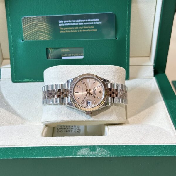 Swiss 1:1 Rolex Replica Watch DateJust Women's Pink Dial Luminous Numbers EW Factory 31mm - Top Watch - Image 2