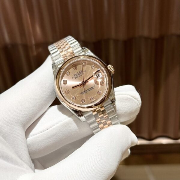 Best Fake Rolex Replica Watch DateJust Women's Smooth Bezel Demi Rose 31mm - Top Watch - Image 2