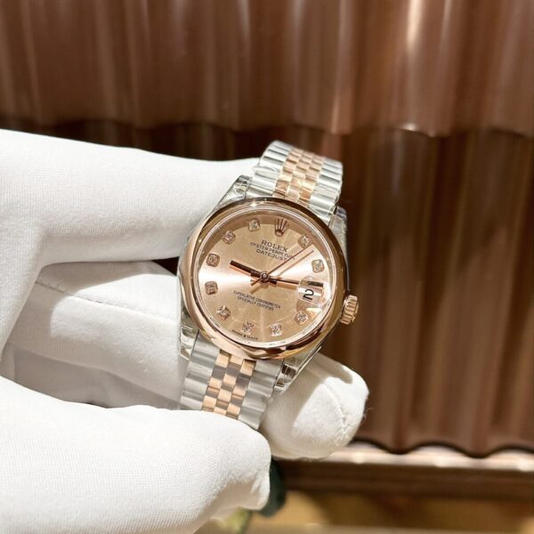 Best Fake Rolex Replica Watch DateJust Women's Smooth Bezel Demi Rose 31mm - Top Watch - Image 3