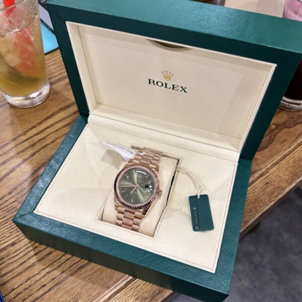 Swiss 1:1 Rolex Replica Watch Day-Date 228235 Gold Wrapped Green Dial GM V3 40mm - Top Watch - Image 3