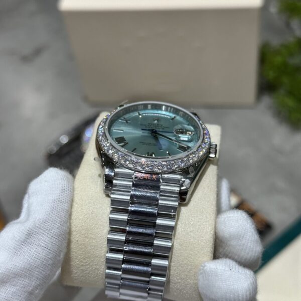 Best Fake Rolex Replica Watch Day-Date 228236 Moissanite Green Dial 168gram GM V3 40mm - Top Watch - Image 3
