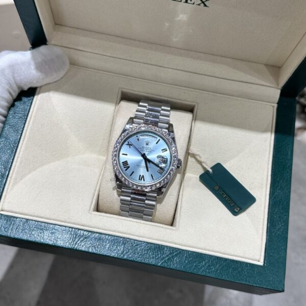 Best Fake Rolex Replica Watch Day-Date 228236 Moissanite Green Dial 168gram GM V3 40mm - Top Watch - Image 6