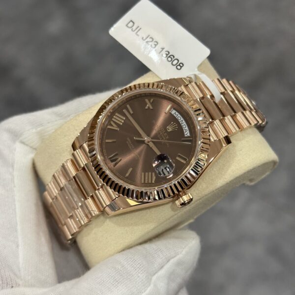 Best Fake Rolex Replica Watch Day-Date 228238 Gold Wrapped Chocolate Dial 154gram GM V2 40mm - Top Watch - Image 4
