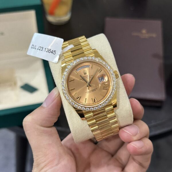 Swiss 1:1 Rolex Replica Watch Day-Date 228238 Gold Wrapped Moissanite GM V2 152gram 40mm - Top Watch - Image 2