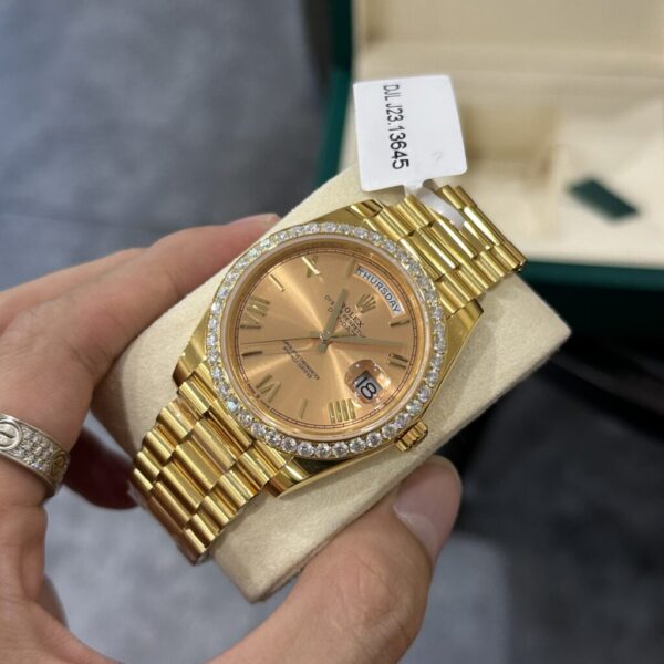 Swiss 1:1 Rolex Replica Watch Day-Date 228238 Gold Wrapped Moissanite GM V2 152gram 40mm - Top Watch - Image 3