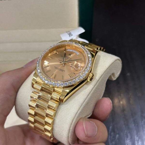 Swiss 1:1 Rolex Replica Watch Day-Date 228238 Gold Wrapped Moissanite GM V2 152gram 40mm - Top Watch - Image 4