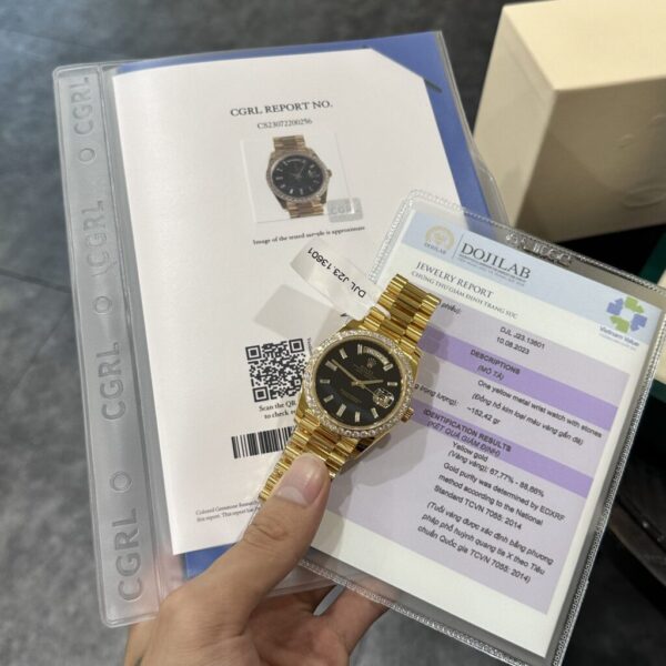 Best Fake Rolex Replica Watch Day-Date 228238 Gold Wrapped With Moissanite GM V2 152gram 40mm - Top Watch