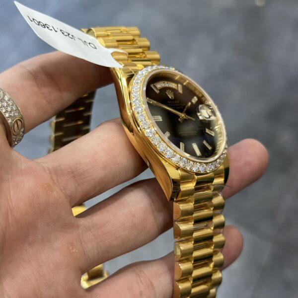 Best Fake Rolex Replica Watch Day-Date 228238 Gold Wrapped With Moissanite GM V2 152gram 40mm - Top Watch - Image 5