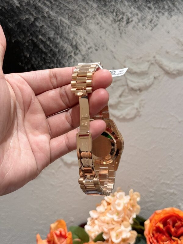 Replica Rolex Replica Watch Day-Date Moissanite Ruby Baguette Red 18K Gold Wrapped 40mm - Top Watch - Image 7