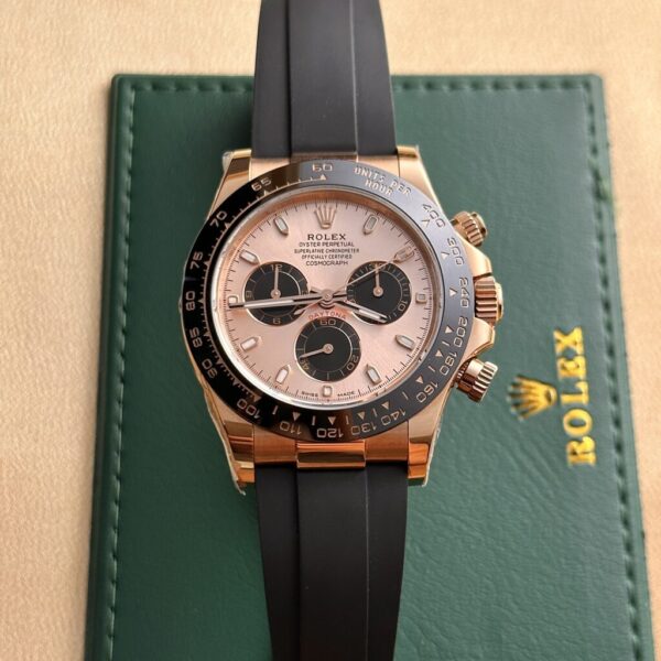 Best Fake Rolex Replica Watch Daytona 116515LN Rose Gold Rubber Strap BT Factory 40mm - Top Watch