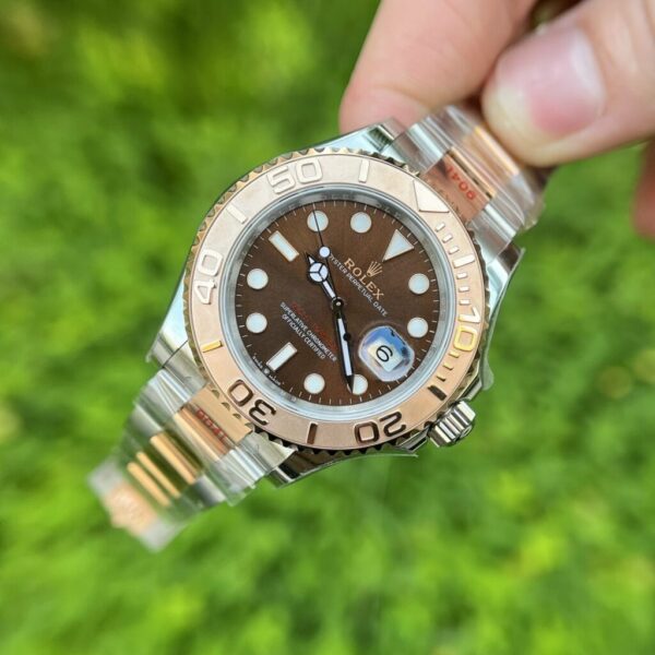 Swiss 1:1 Rolex Replica Watch Yacht-Master Chocolate Dial Demi Strap EW Factory 40mm - Top Watch