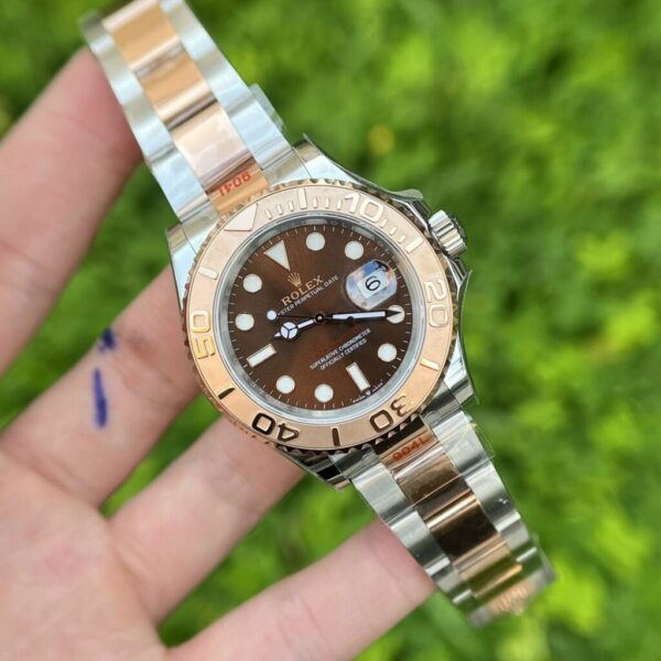Swiss 1:1 Rolex Replica Watch Yacht-Master Chocolate Dial Demi Strap EW Factory 40mm - Top Watch - Image 2