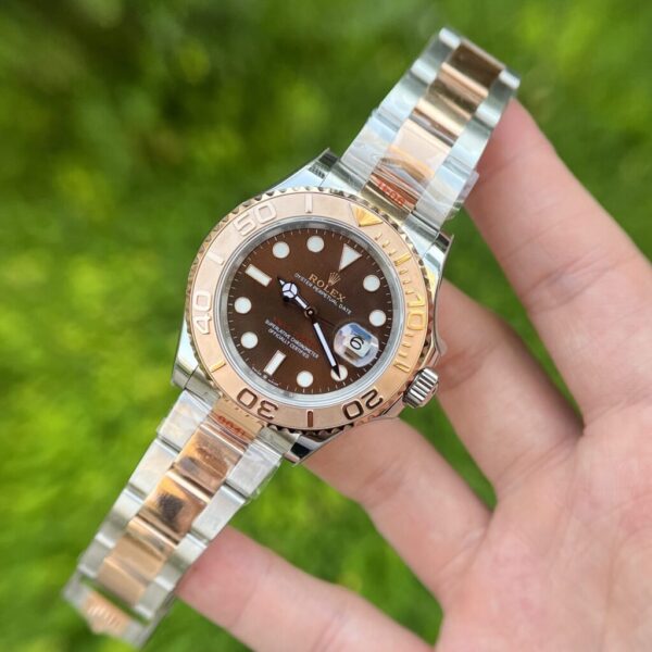Swiss 1:1 Rolex Replica Watch Yacht-Master Chocolate Dial Demi Strap EW Factory 40mm - Top Watch - Image 3