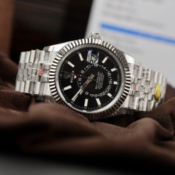 Best Fake Rolex Sky-Dweller Rep 11 Watch Black Dial Jubilee Strap Highest Quality 42mm - Top Watch - Image 2