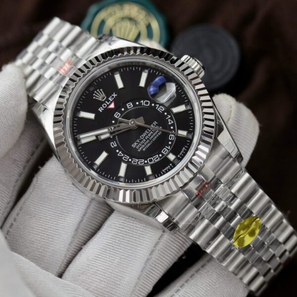Best Fake Rolex Sky-Dweller Rep 11 Watch Black Dial Jubilee Strap Highest Quality 42mm - Top Watch - Image 3