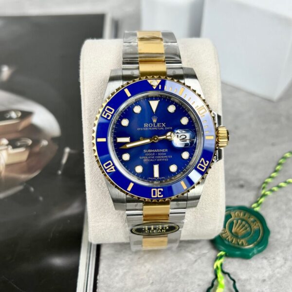 Swiss 1:1 Rolex Submariner 116613LB Replica 1:1 Watch Blue Dial Demi Strap Clean 40mm - Top Watch