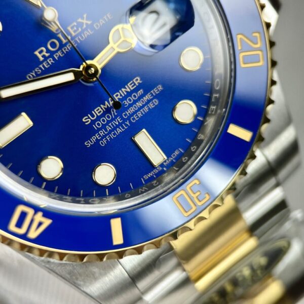 Swiss 1:1 Rolex Submariner 116613LB Replica 1:1 Watch Blue Dial Demi Strap Clean 40mm - Top Watch - Image 6