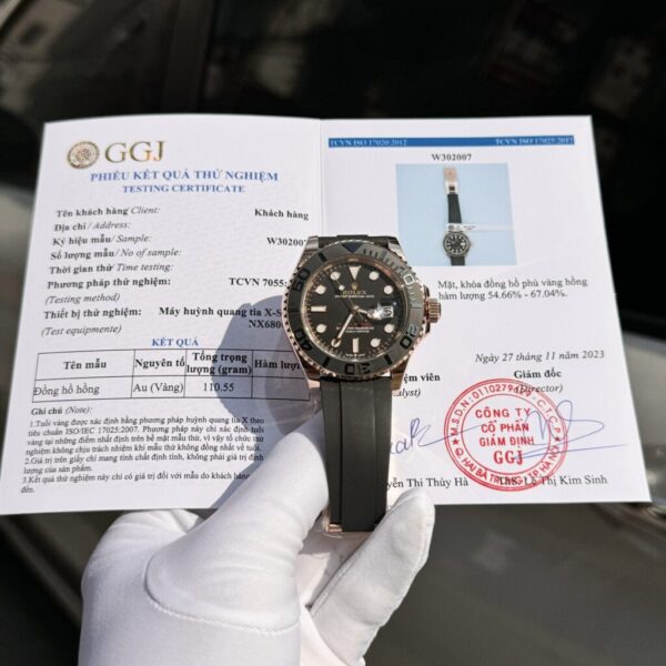 Replica Rolex Yacht-Master Replica 11 Watch Gold Wrapped Black Dial 40mm - Top Watch
