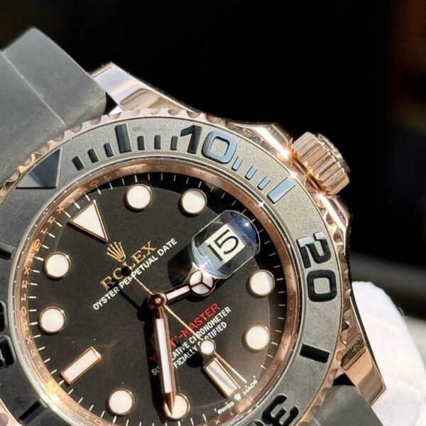 Replica Rolex Yacht-Master Replica 11 Watch Gold Wrapped Black Dial 40mm - Top Watch - Image 5